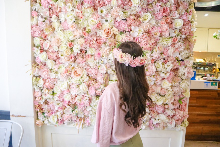 お花の壁