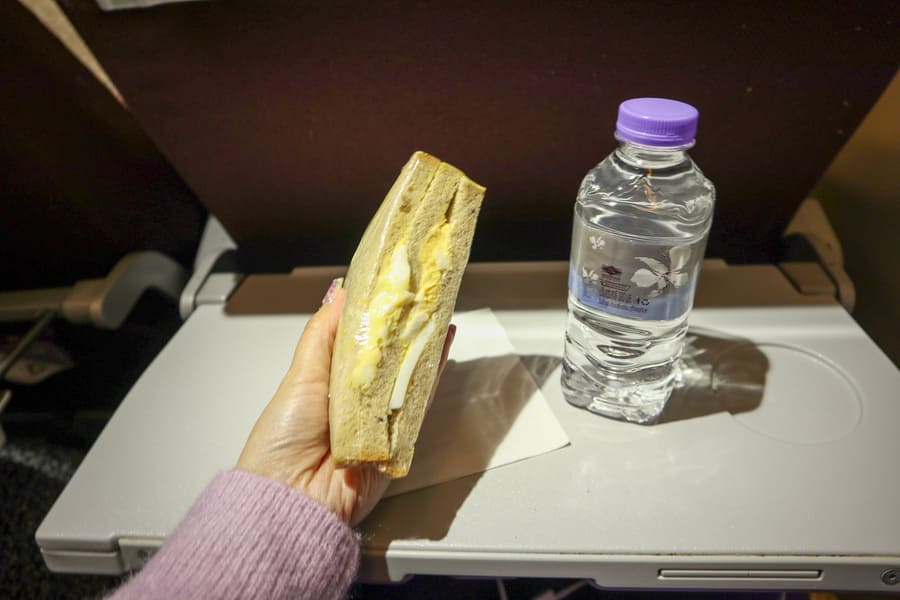 タイ航空の機内で出たサンドイッチ