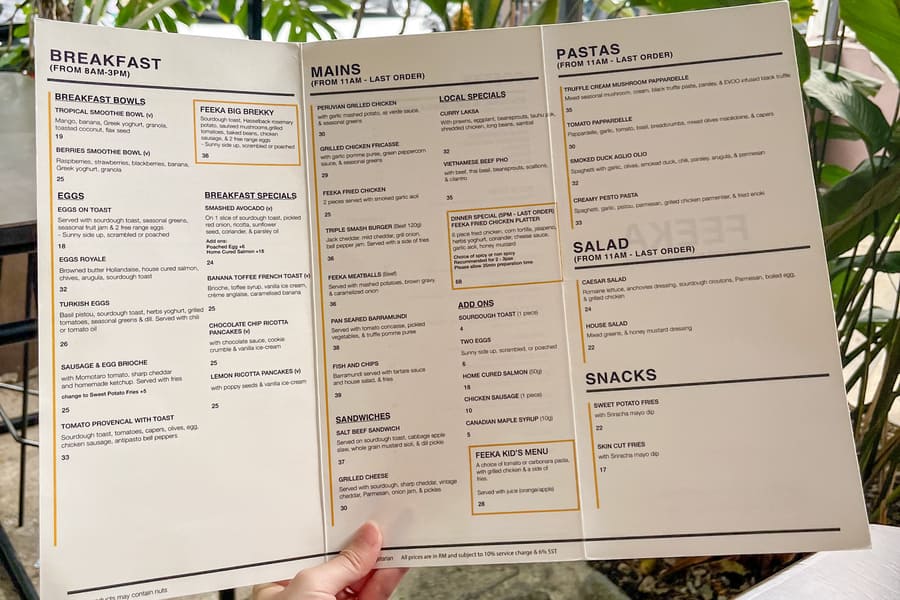 Feekaのメニュー