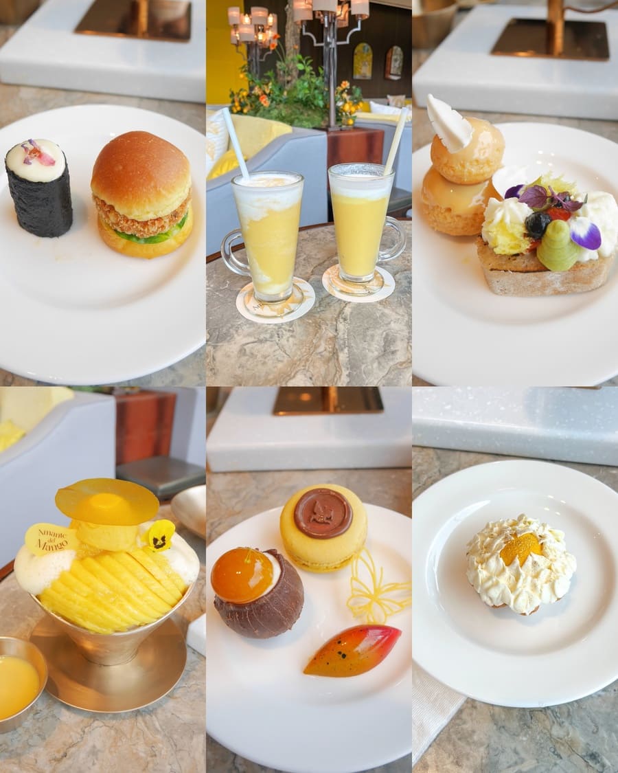 マンゴーアフタヌーンティーのフードとスイーツ